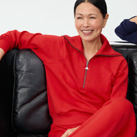 SPANX AirEssentials® Half Zip with Centennial Zipper Pull in SPANX® Red