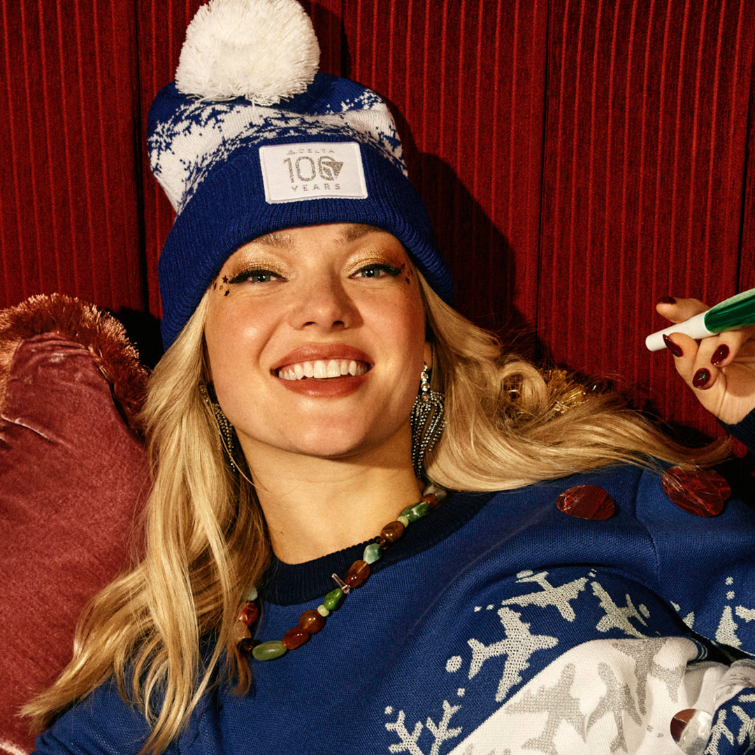 Centennial Pom Beanie – Delta Shop display picture 1