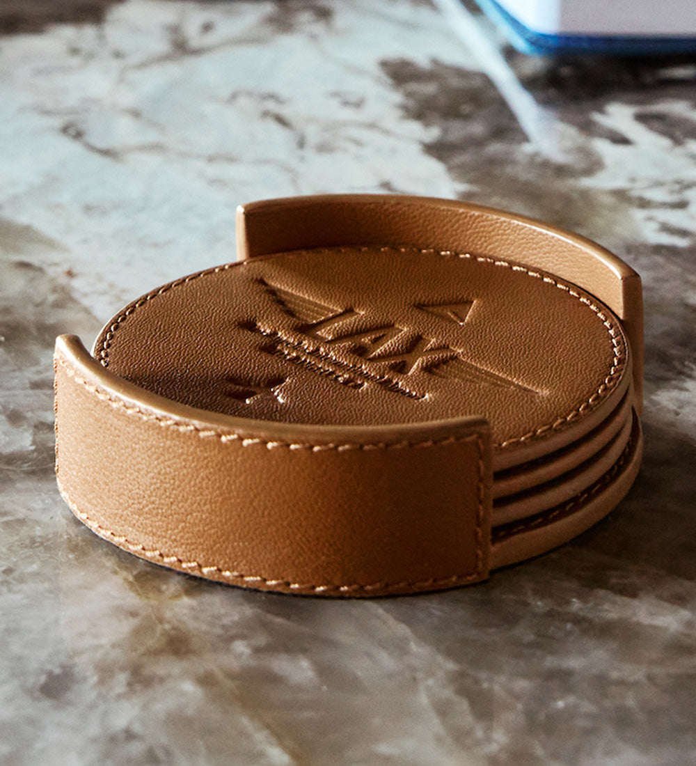 Leather Coaster Set | Delta Shop