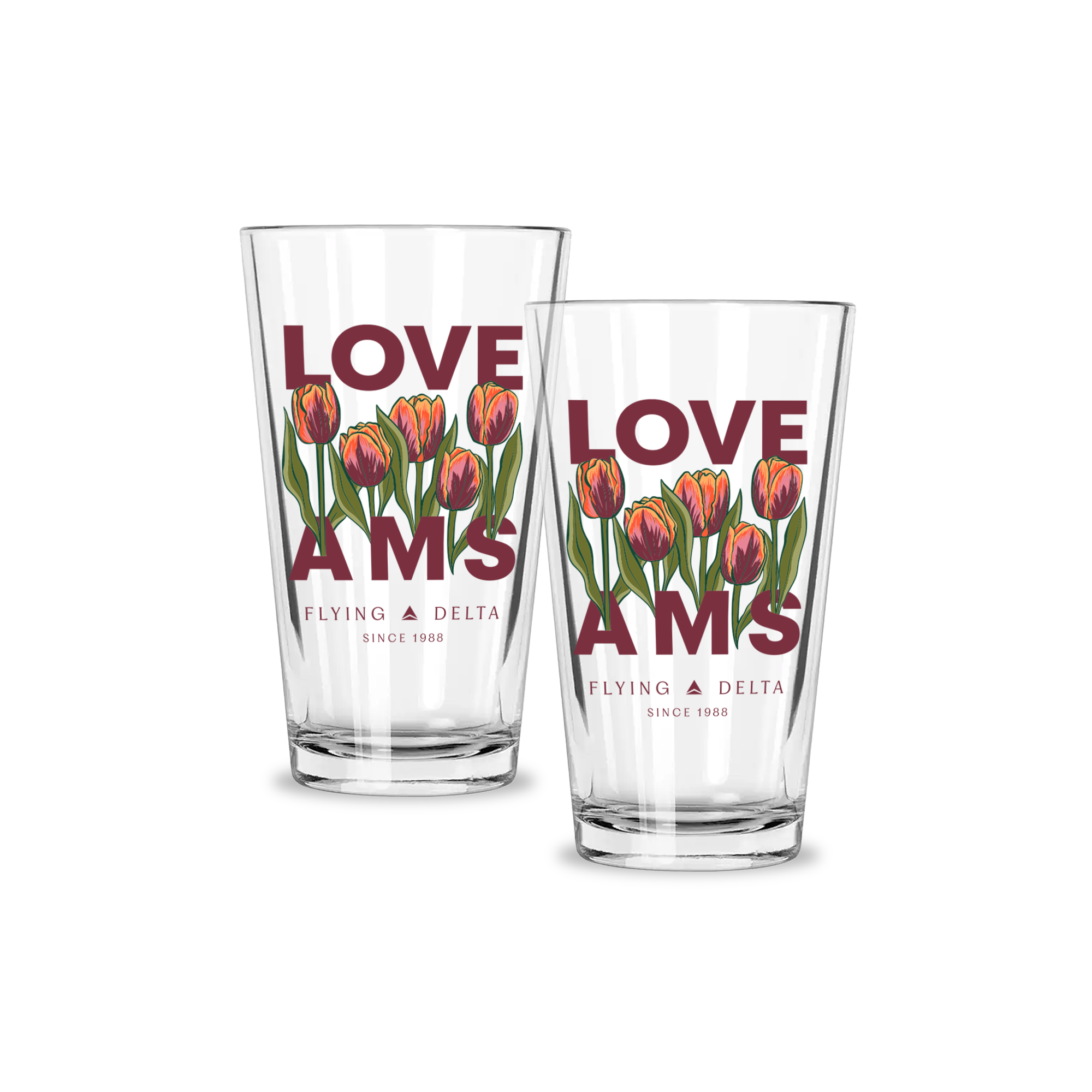 Hub Love AMS Pint Glasses - Set of 2