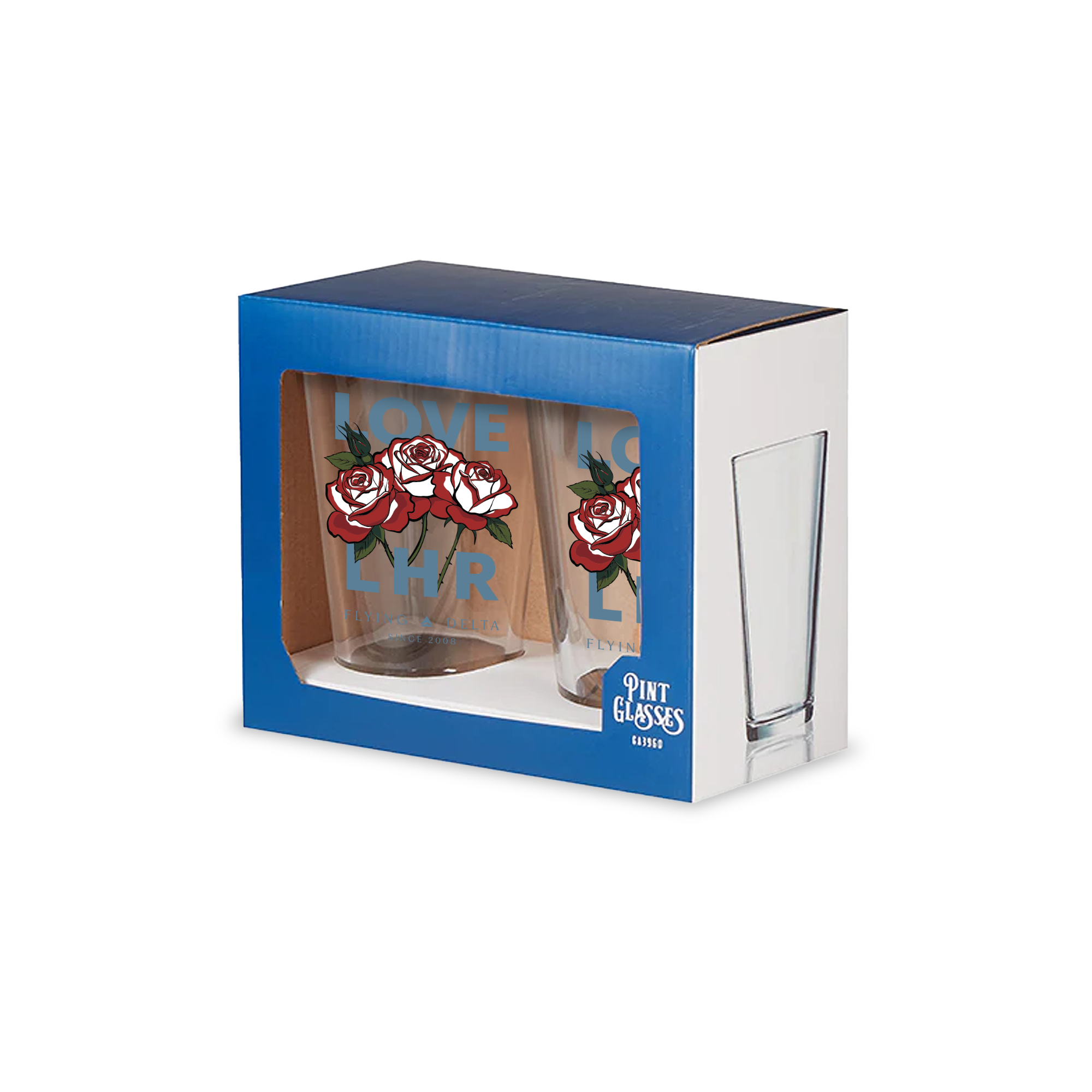 Hub Love LHR Pint Glasses - Set of 2