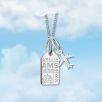 Amsterdam AMS Mini Tag Charm Necklace