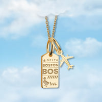 Boston BOS Mini Tag Charm Necklace