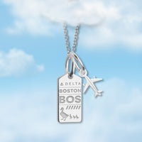 Boston BOS Mini Tag Charm Necklace