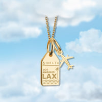 Los Angeles LAX Mini Tag Charm Necklace
