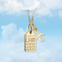 London LHR Mini Tag Charm Necklace