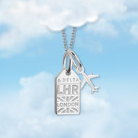 London LHR Mini Tag Charm Necklace