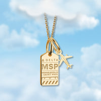Minneapolis MSP Mini Tag Charm Necklace