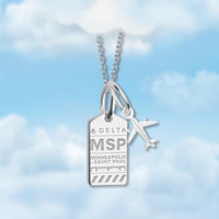 Minneapolis MSP Mini Tag Charm Necklace