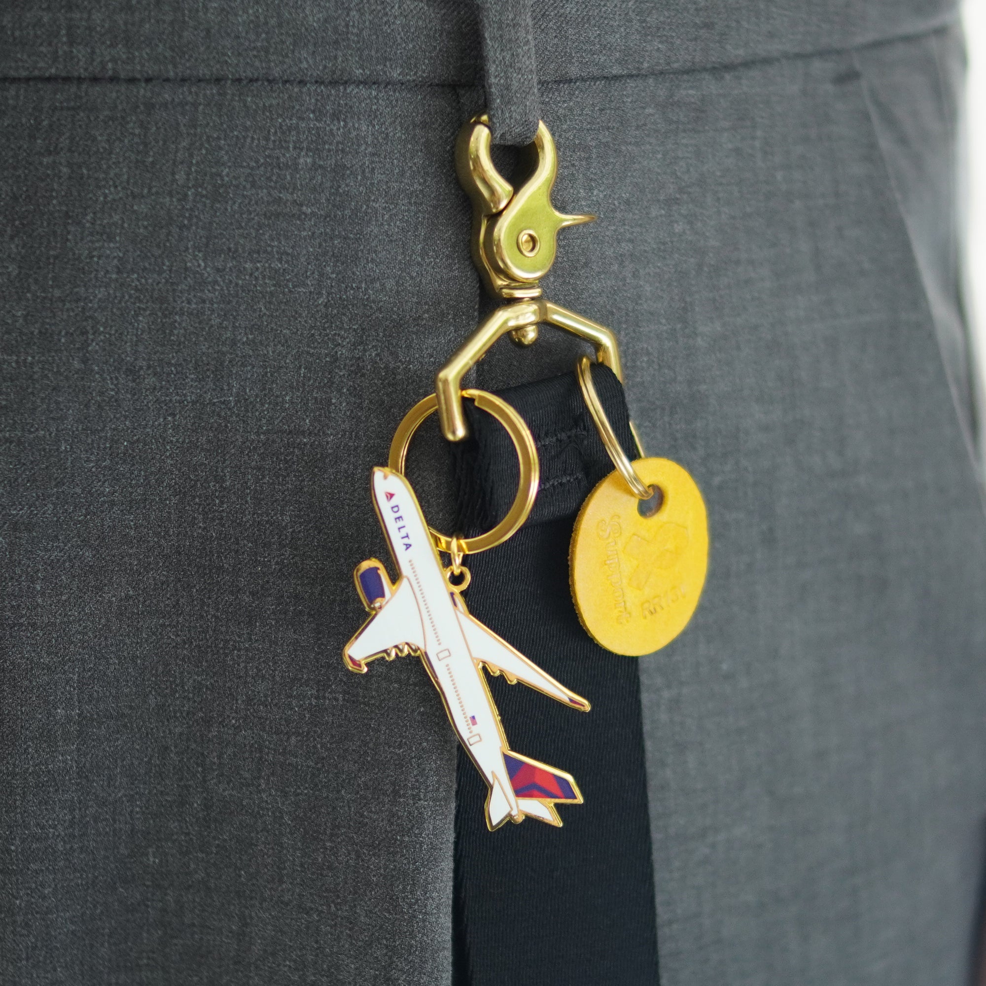 Wristlet Keychain with Delta Plane Charm